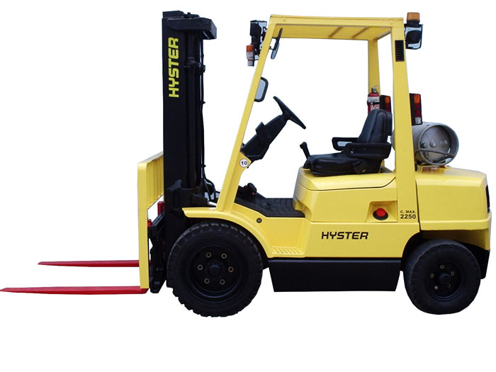 Empilhadeira HYSTER H80XM, capacidade 4Ton, torre DUPLEX 4000 mm, deslocador lateral, movida a gás.